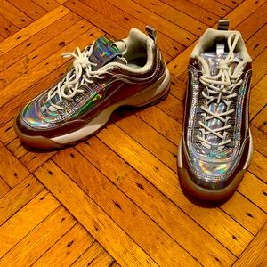 Fila iridescent sneakers!